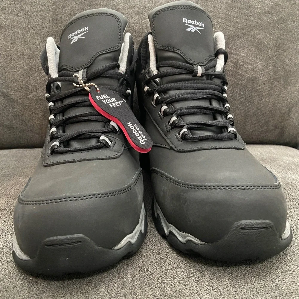 Reebok Beamer Work Boot Mens 10.5 Black Waterproof Athletic Composite Toe Safety